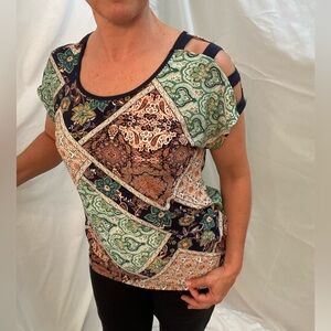 Modern Attraction, Stylish Open-Shoulder Blouse, Size M